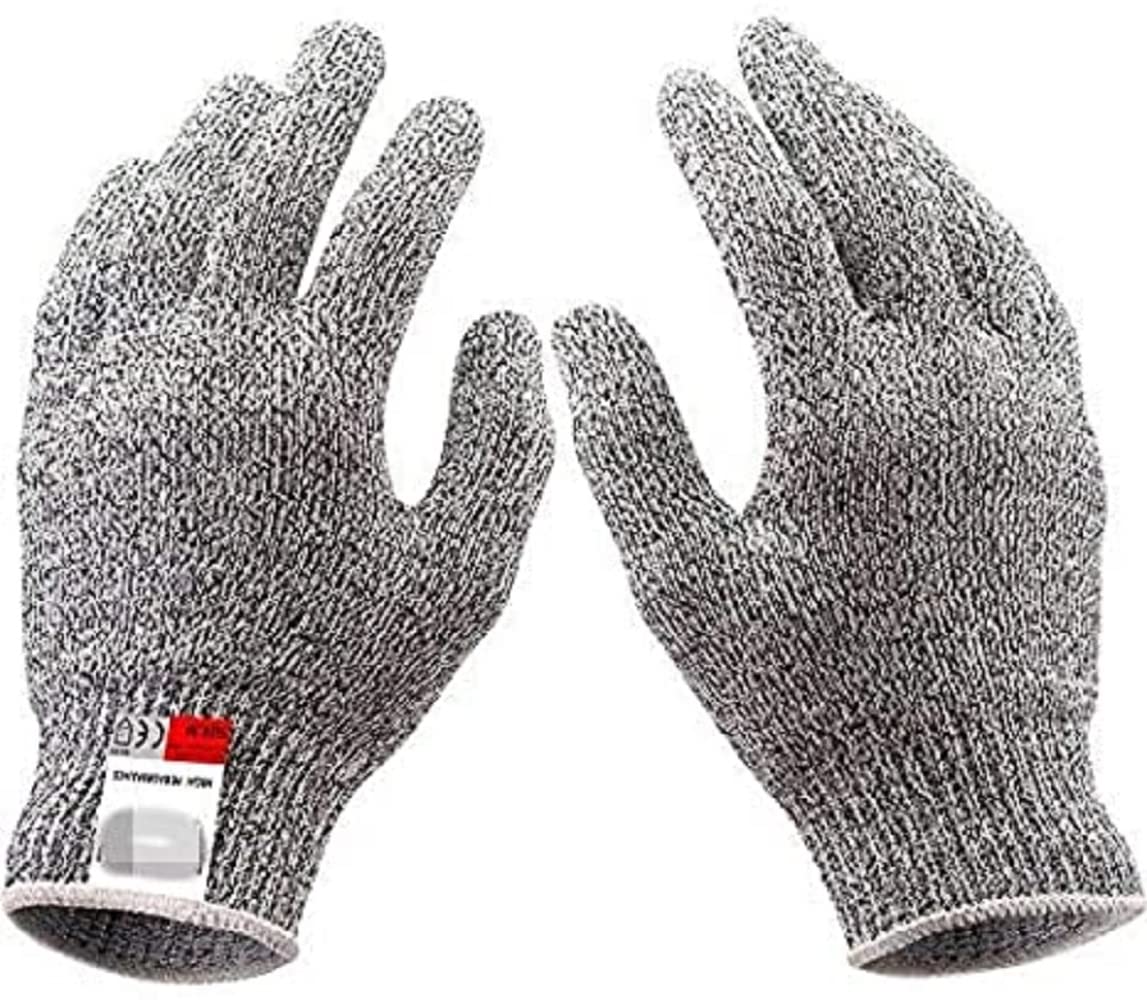 JINPRICut Resistant Gloves - Ambidextrous, Food Grade, High Performance with Non-slip Silicone Dots Level 5 Protection. For kitchen work, cutting and slicing, Gardening work etc…(1 Pair)