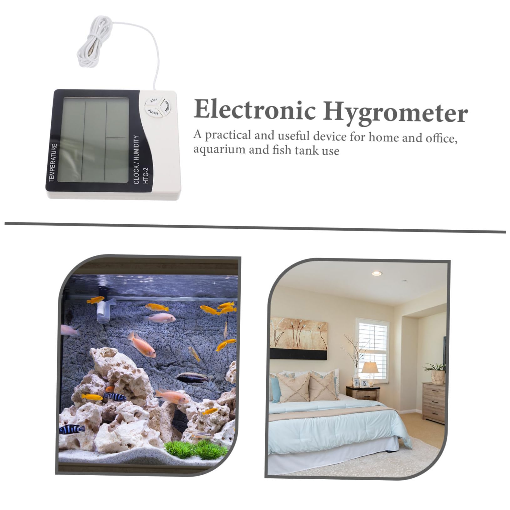 BESPORTBLE 3piezas Termómetro Digital De Acuario Sensor De Temperatura Pantalla Lcd Para Peceras y Terrarios Precisión Medición De Temperatura Para Cuidado De Peces y Reptiles