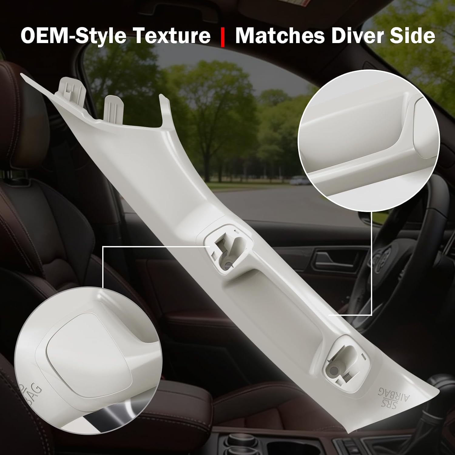 Driver Side A-Pillar Interior Grab Handle, Gray | OEM Texture, Replacement Handle,Fits 2016-2023 Toyota Tacoma 3rd Gen