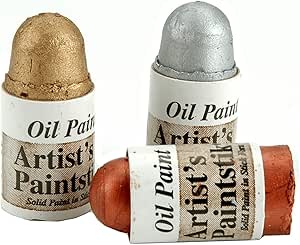 Jack Richeson 121608 Shiva Oil Paintstik, Iridescent Gold/Silver and Copper, Set of 3