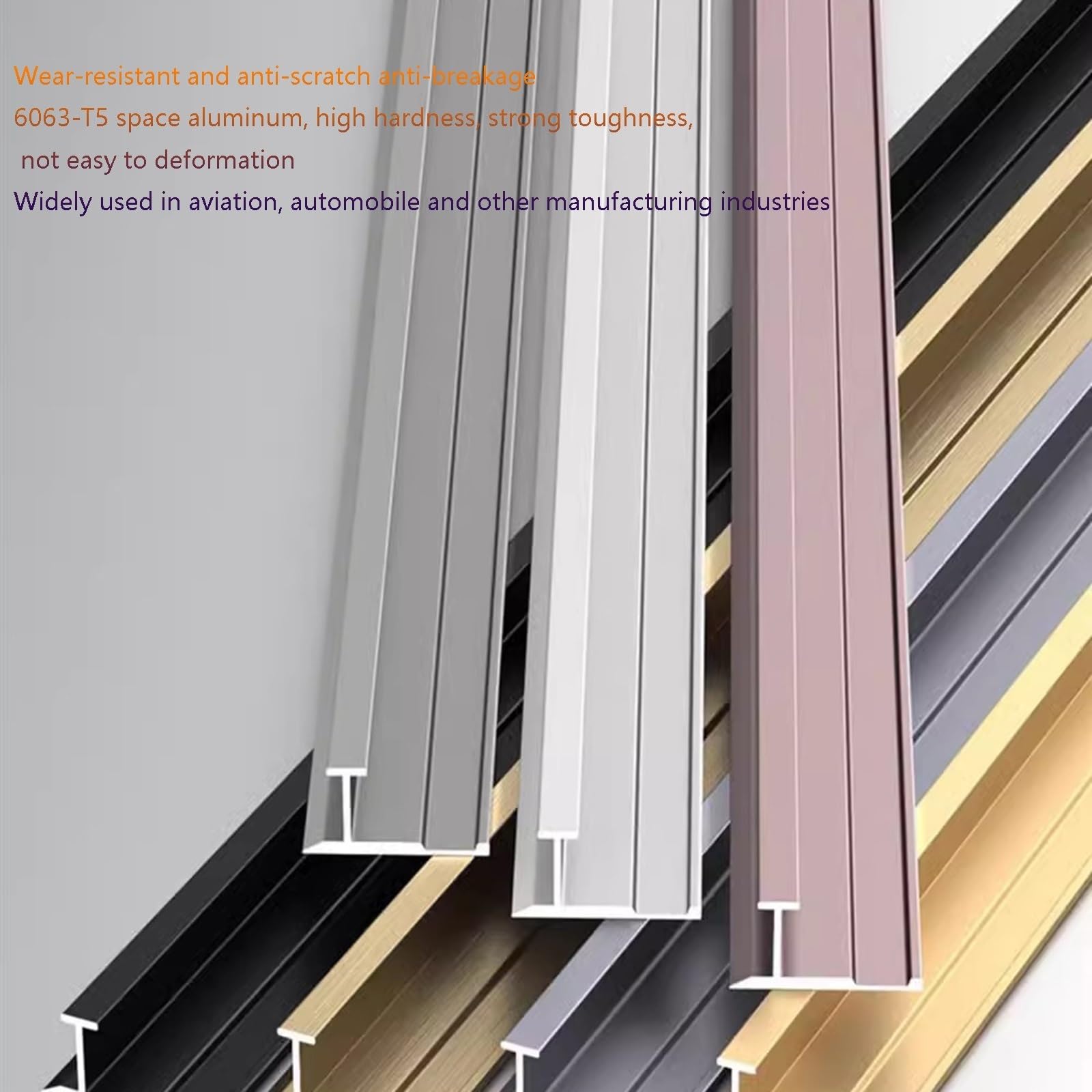 Moldura Para El Borde De La Puerta De Entrada, 3 Unidades * 1 M De Reductores De Umbral, Tira De Transición Para Suelo Perfil En T De Aluminio(Matte Silver,7.8mm*1m)
