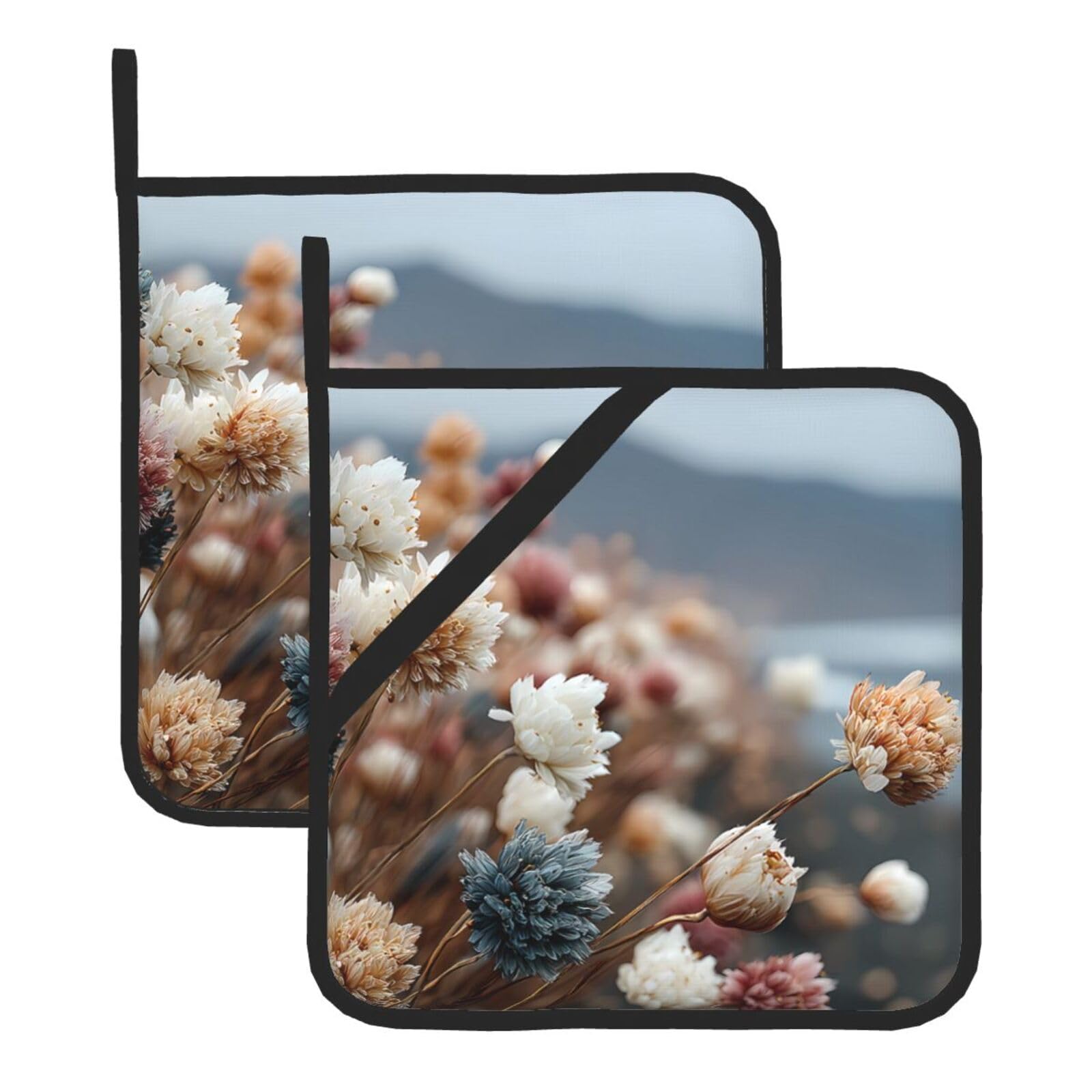 Frosted Bloom Square Heat Resistant Trivet Set Thick and Durable for Baking Barbecue Cookware Oven