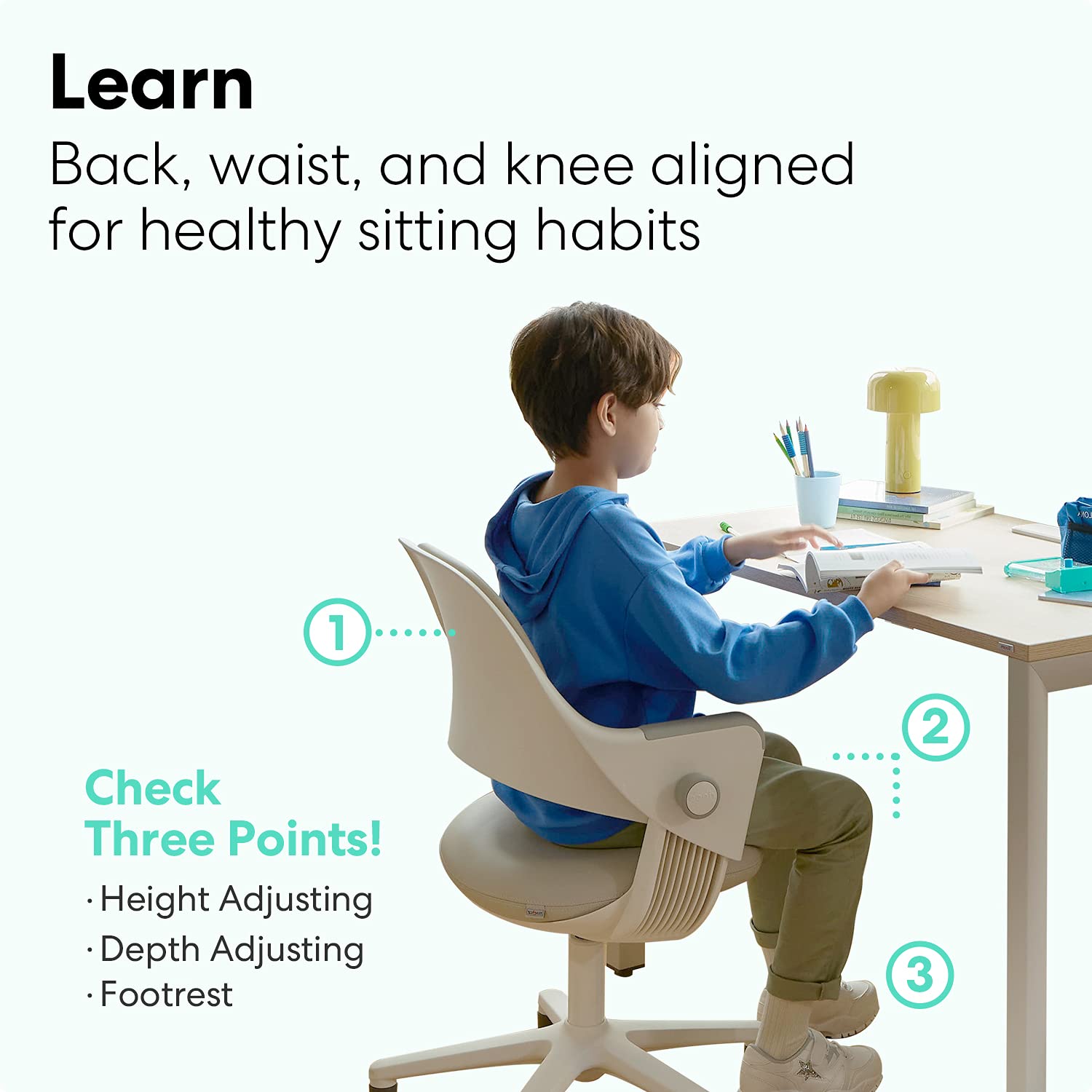 SIDIZ Ringo Kids' Desk Chair 4Level Adjustable Ergonomic Growing