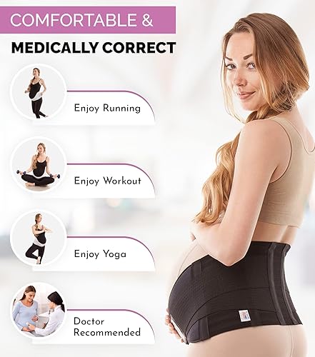 Miniatura 4 de GABRIALLA Banda para el vientre para embarazo, soporte fuerte, 8 pulgadas de ancho, fabricada en Estados Unidos