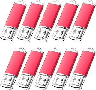 KOOTION USB Flash Drive 8GB 100 Pack USB 2.0 Memory Stick Cap Design USB Drive USB Stick Thumb Pen Drive Data Storage Mini Stick for PC Mac Laptop Tablet TV Car (Red)