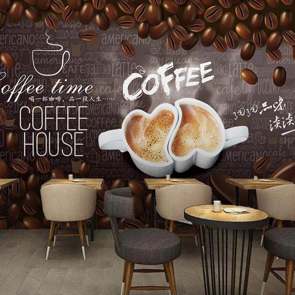 Foto Personalizada Pintado A Mano Letra Inglesa Cartel Pintura De Pared Cafetería Restaurante Sala De Estar Mural Papel Tapiz Moderno 3D,300 * 210Cm