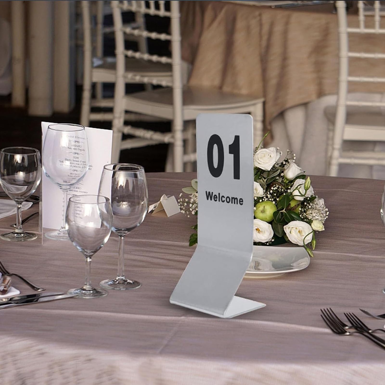 Table Numbers Edelstahl Tischnummern Hochzeit Sitzplan Tischkarten 1-10/20/30 Sitzplan Hochzeit, Tischnummern Nummernschilder, Doppelseitige Zahlen, Stapelbare Tischnummernschilder(1-10)