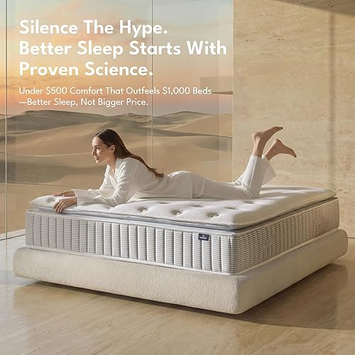 Miniatura 4 de Colchón Queen de 14 pulgadas, colchón híbrido de lujo tamaño Queen con doble refrigeración, espuma viscoelástica PCM ventilada de 2 pulgadas,