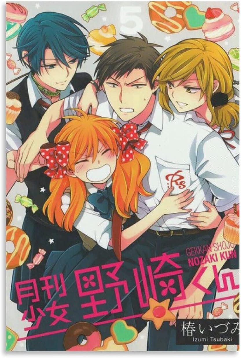 Amazon Co Jp アニメ月刊少女野崎くんポスターデコレーションペインティングファミリールーム壁デコレーションペインティングキャンバスプリントアートペインティング16 24inch 40 60cm ホーム キッチン