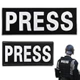 2 PCS Reflective Press Patch Night Vision & Reflective Printed Letters Patches with Hook & Loop for Guard Vest Jacket Back Panel, Small (5.7