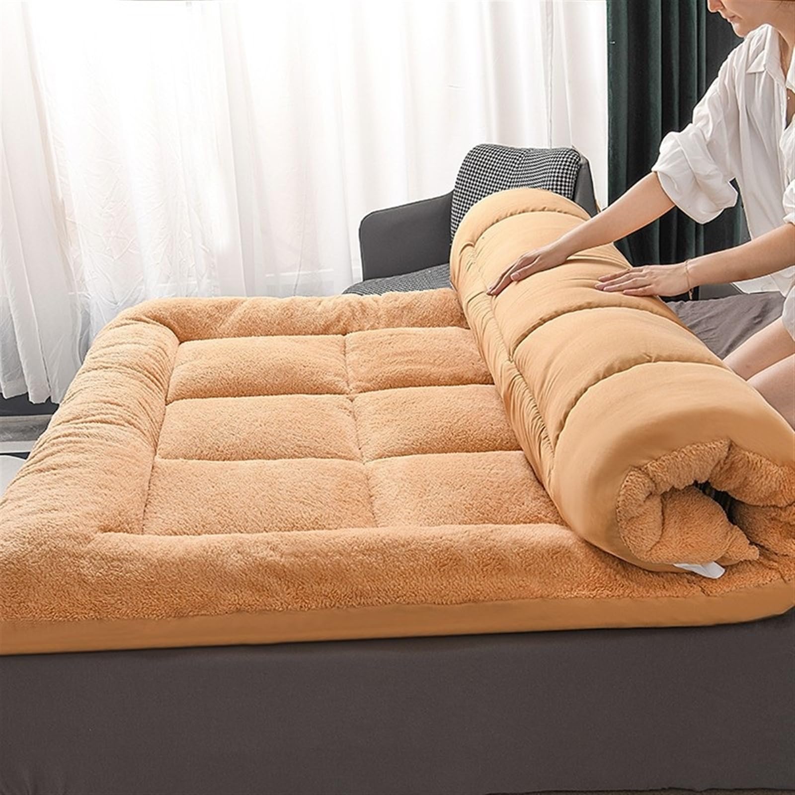 wanghaiyanBD Tatami Matelas de sol pour adultes – Matelas futon épais pliable enroulable – Matelas de sol japonais – Chaise longue pour dortoir wanghaiyanBD Tatami Matelas de sol pour adultes – Matelas futon épais pliable enroulable – Matelas de sol japonais – Chaise longue pour dortoir