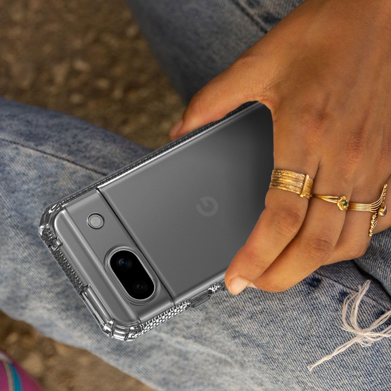 ITSKINS Spectrum R // Clear for Google Pixel 8a - Ultra Hybrid Case Designed, Anti-Yellowing and Protective Military Shockproof Cover, Slim Clear Phone Case - Smoke