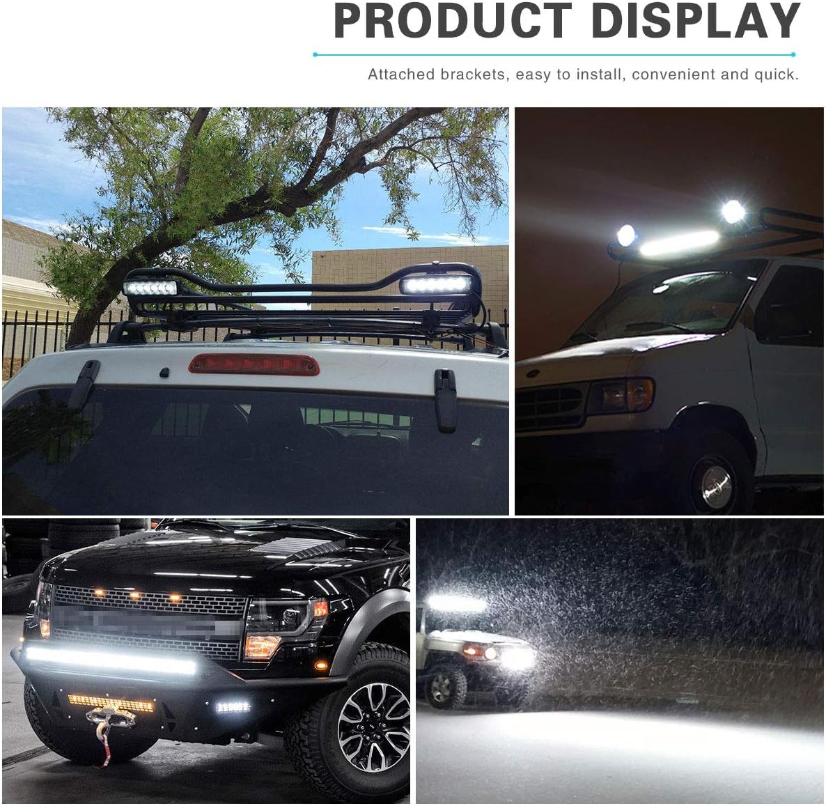 YITAMOTOR LED Light Bar 6 Inch Single Row Flood LED Work Pods 4PCS 18W 1800LM Off Road Led Driving Boat Lights Waterproof Car TruckSUV ATV 4WD Golf Cart 12V 24V, 2 Year Warranty