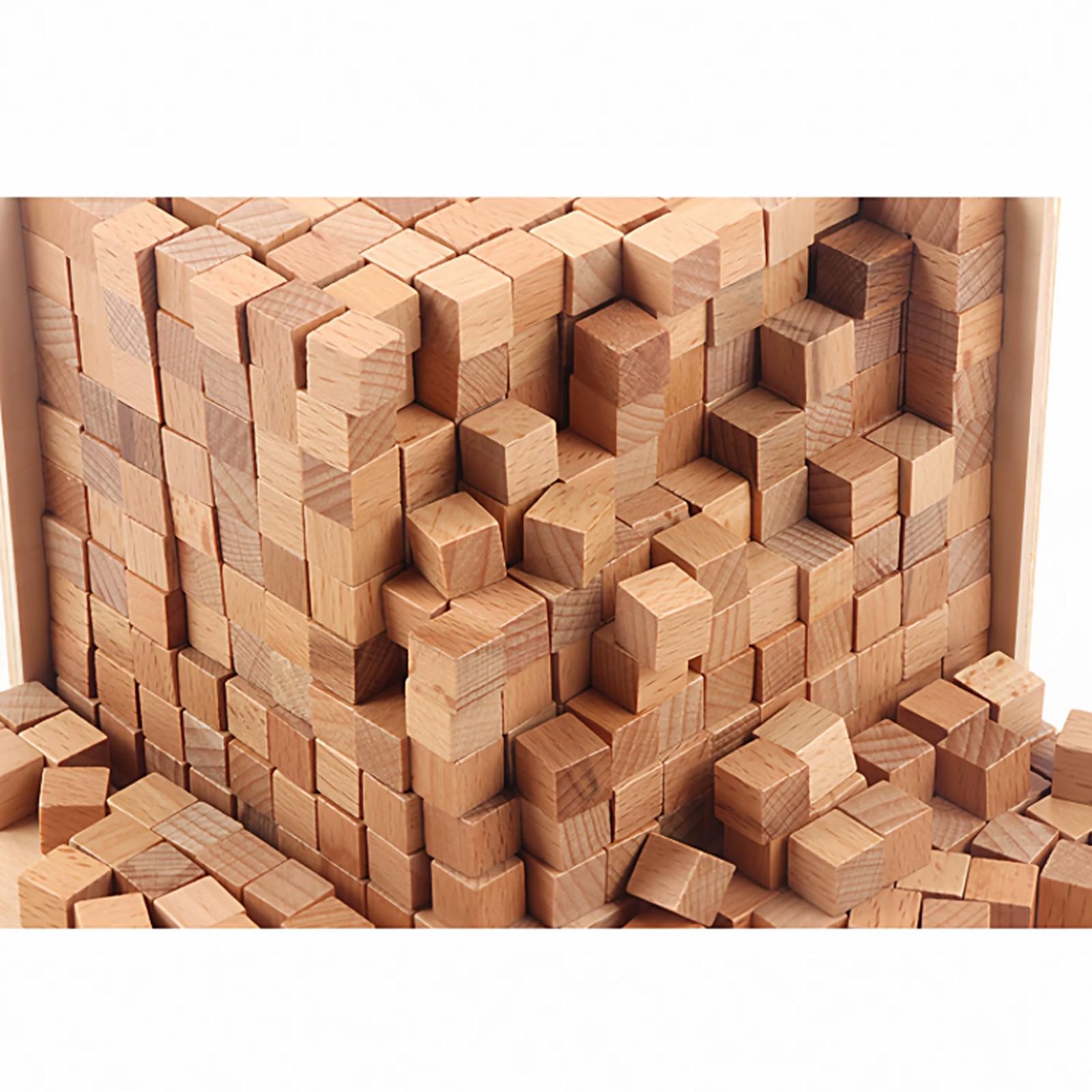 Set di Cubi in Legno Montessori Potere del 2, Blocchi da Costruzione del Cubo Binomiale 3D, Giocattolo Educativo di Matematica e Sensoriale per la Scuola Materna