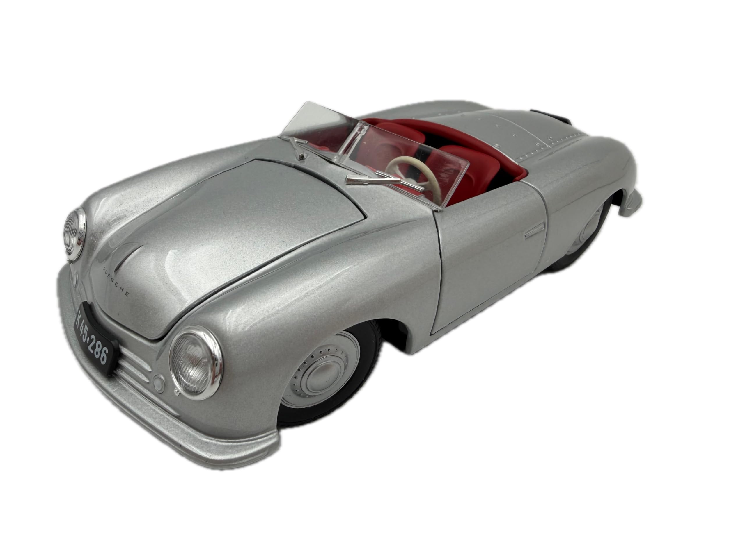 Porsche 356 Kennz. Modellauto 1:24, Silber - Detailgetreues Sammlermodell I GT Marketing I Miniatur Fahrzeug (Museum Edition)