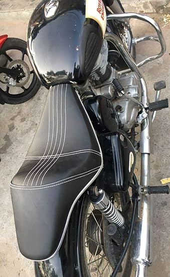 Sahara Seats Compatible with/Classic 350/Classic 500/Complete Modified Design Long Seat/Long Seat Assembly (Black)