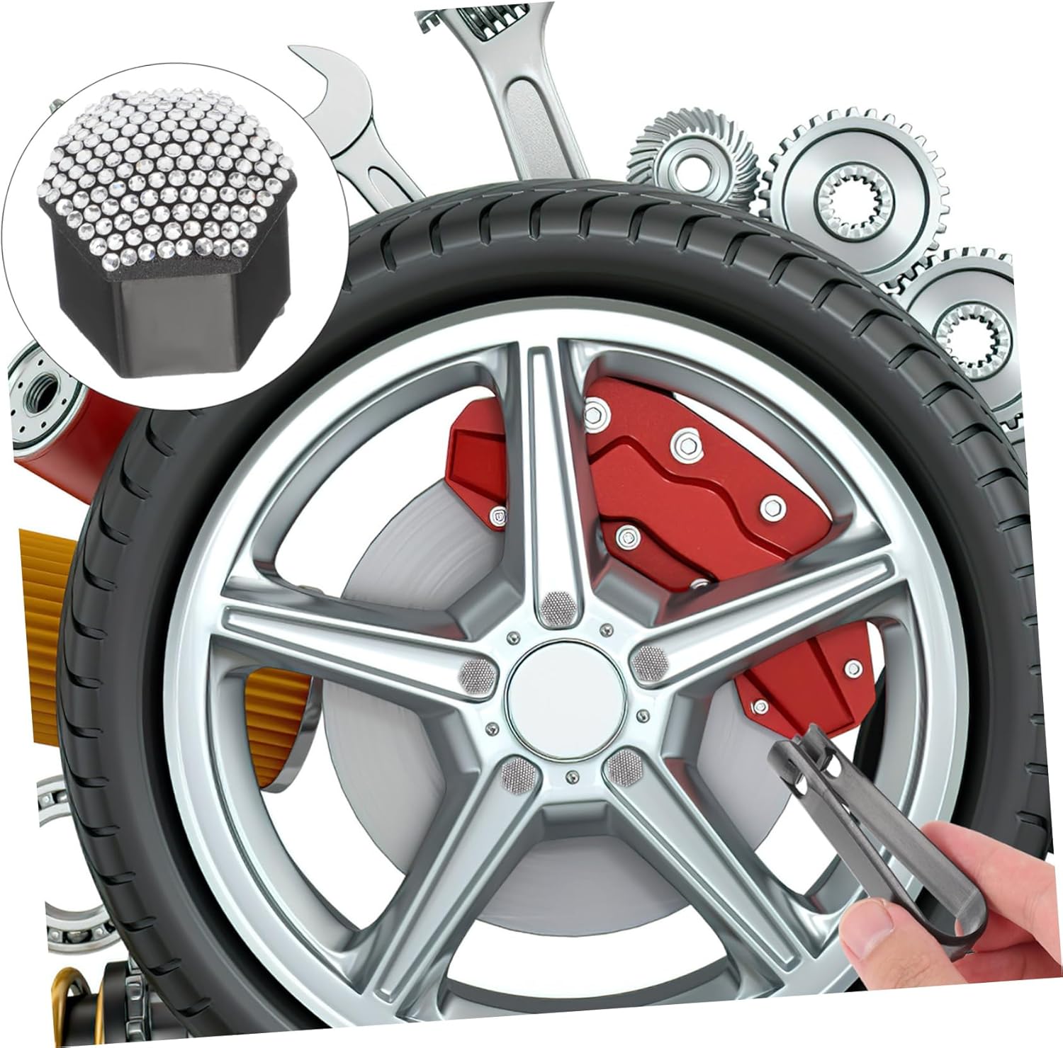 Gatuida 60pcs Wheel Hub for Car Lug Nut Protective Caps Easy Installation Stylish Decoration for All Vehicles Resistant to Oil and Chemicals