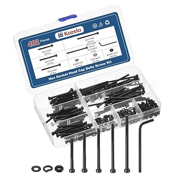 402pcs Socket Head Cap Screws Bolt Nut Assortment Kit M3 Alloy Steel