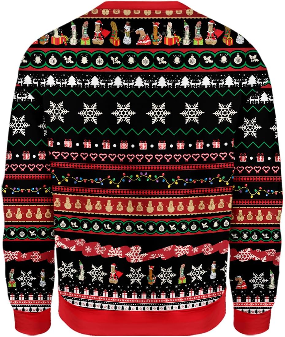 All Over Print Christmas Cowboy Sweatshirt - Fake Ugly Christmas Sweater - Image 2