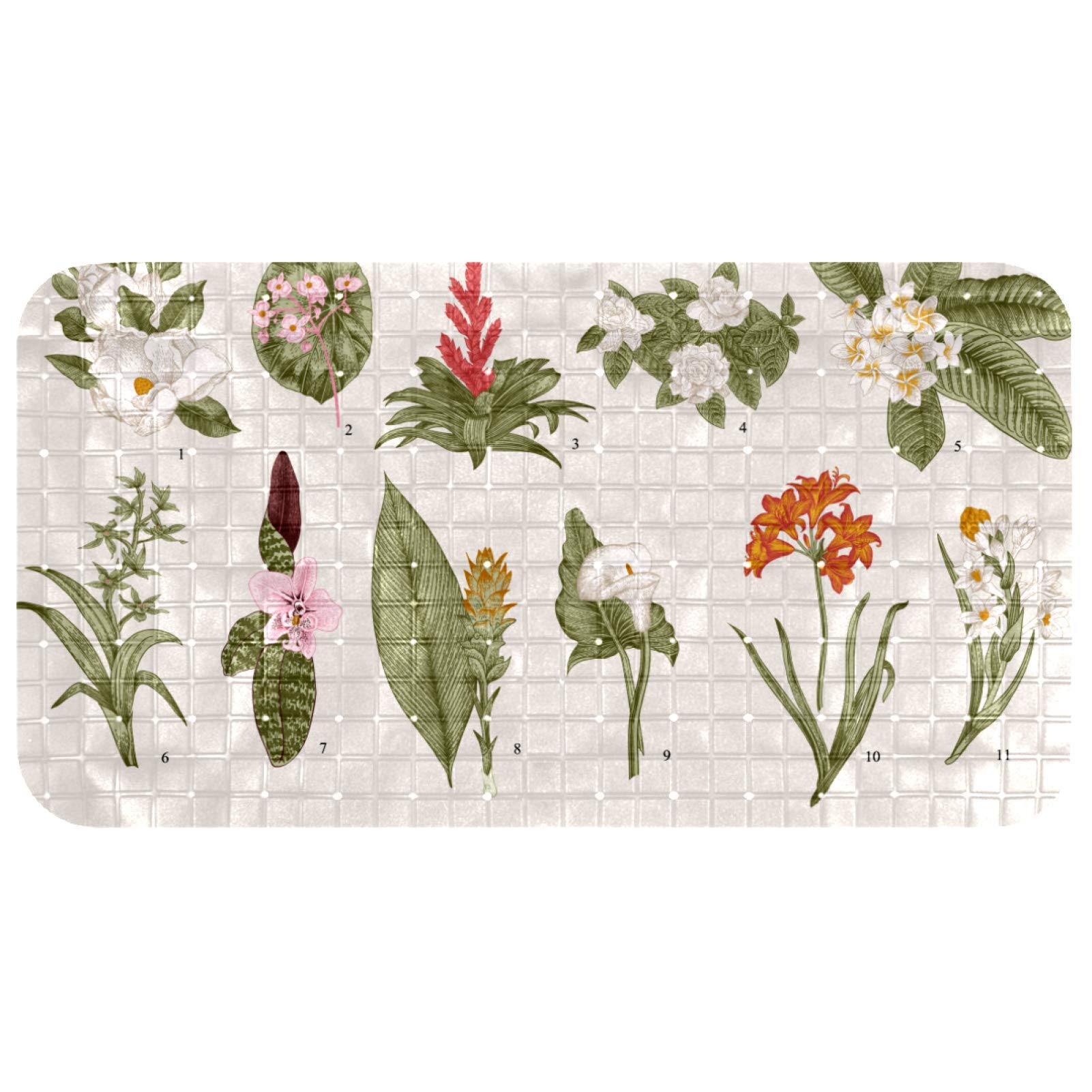 Tapis de bain 68x37 cm sans BPA avec ventouses pour douche