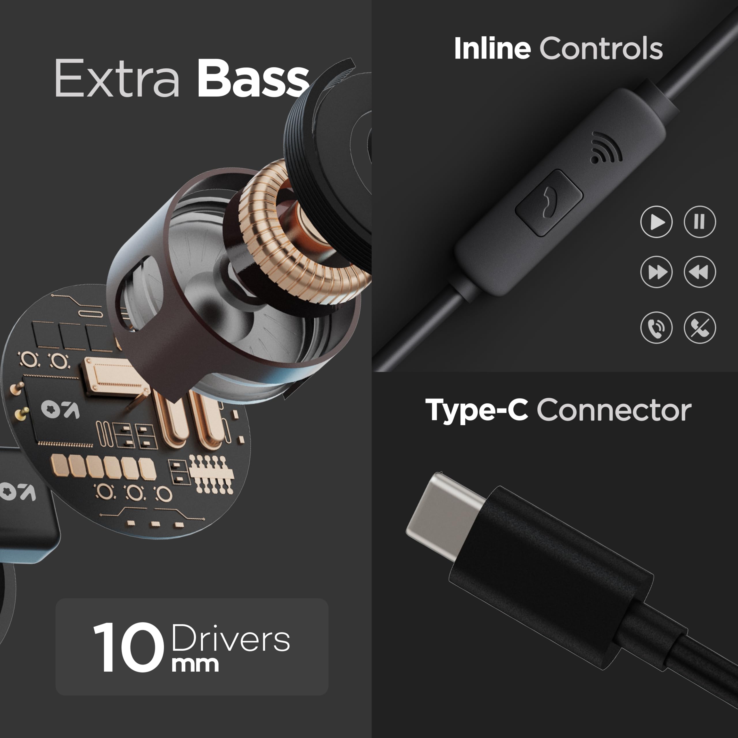 GOBOULT Bassbuds: Powerful Bass Wired Earphones -3
