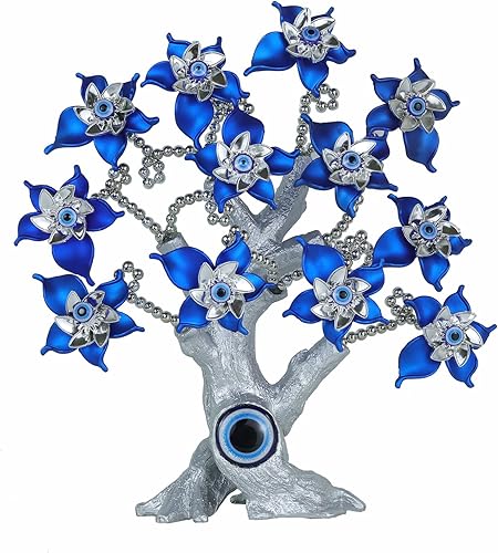 Bwinka 10.2 pulgadas azul mal de ojo turco para protección buena suerte prosperidad regalo para decoración de mesa del hogar oficina