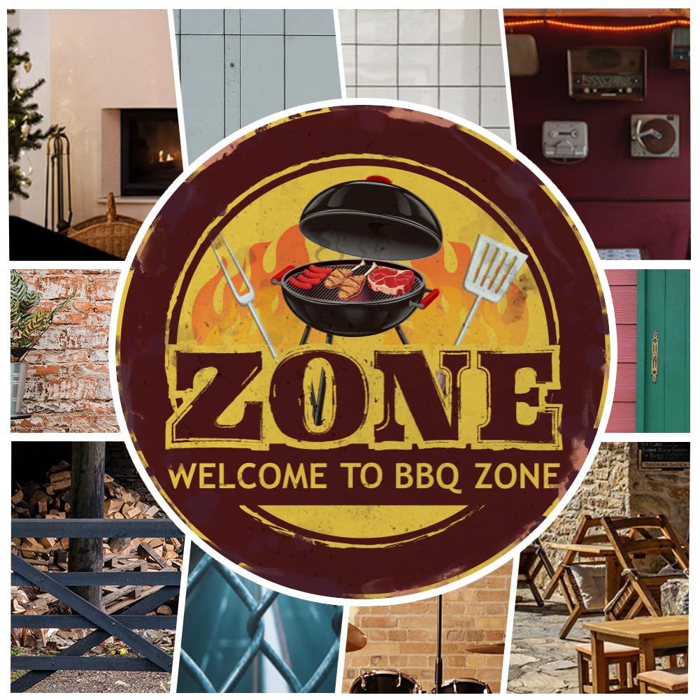 BBQ Blechschild Vintage – 76x102 Cm, Metall, Wetterfest, Mit 4 Aufhänge-Löchern Für Garten & Terrasse