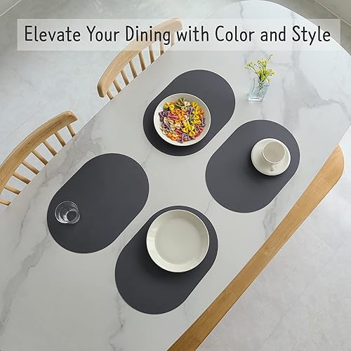 Miniatura 8 de Pogning Home Juego de 4 manteles individuales de silicona, resistentes al calor, lavables y lavables, antideslizantes, impermeables, modernos,