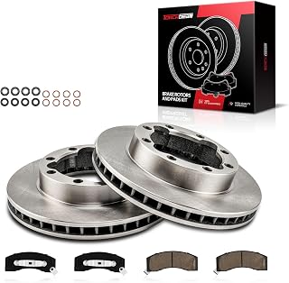 Torchbeam Front Brakes and Rotors Kit Brake Pads Brake Rotors and Pads for Chevrolet 1988-2000 K2500, Chevrolet 1988-2000 K3500, GMC 1988-2000 K2500,GMC 1988-2000 K3500,Brake Rotors + Ceramic Pads Kit