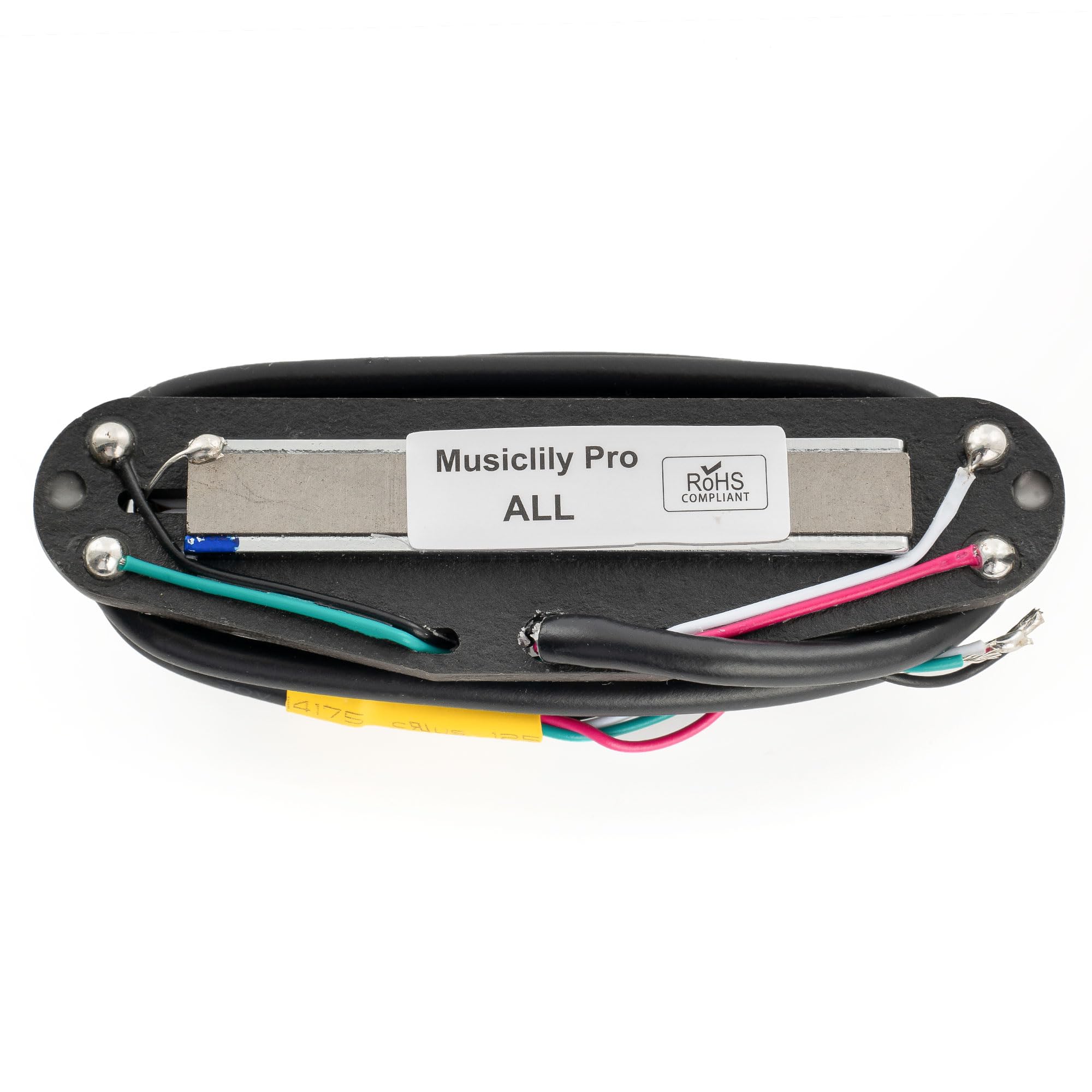 Musiclily Pro ST-DPHA Alnico 5 Dual Single Coil Sized Humbucker Pickup 13.2K Super Distortion for Strat Style Electric Guitar White Body Chrome Rail - Image 4