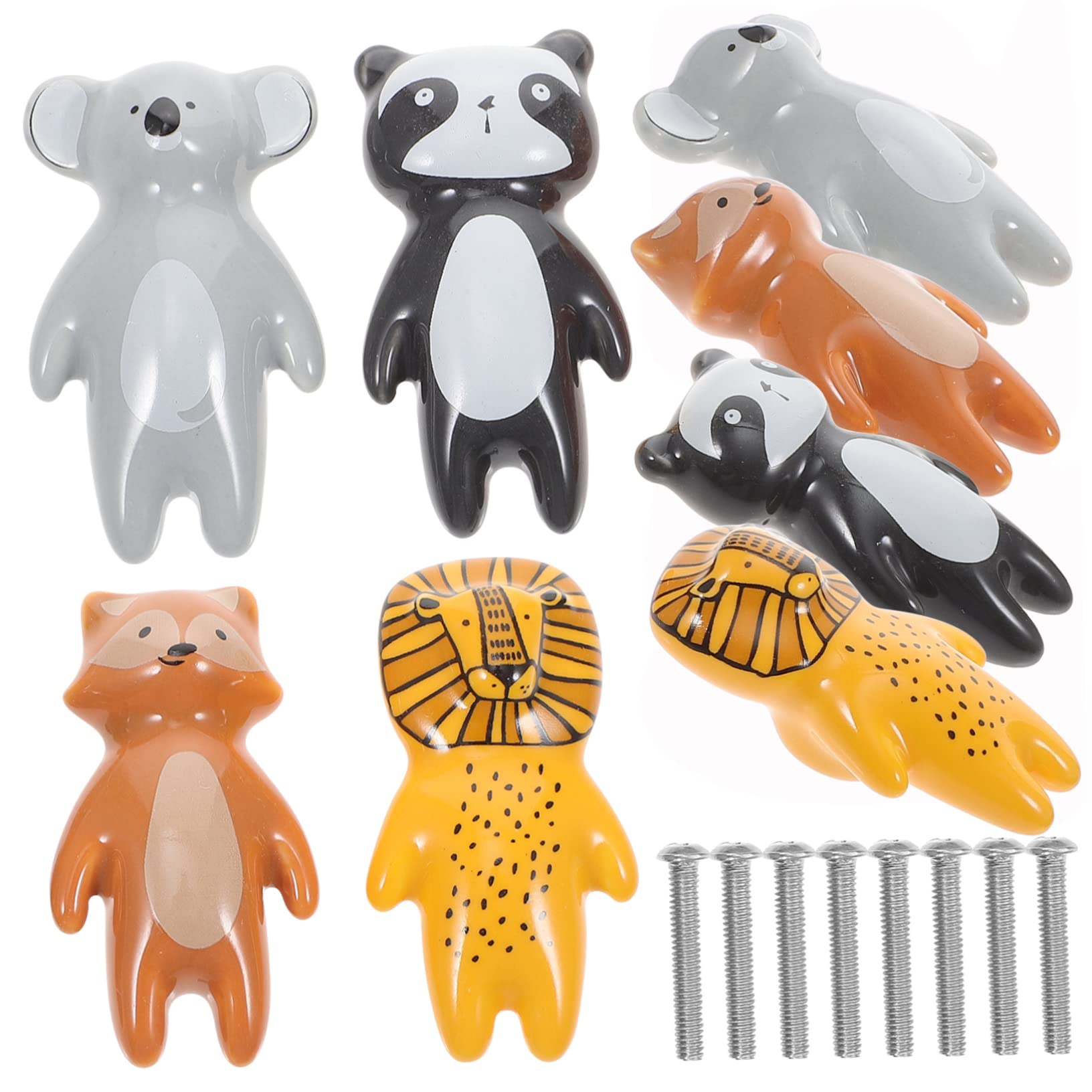 Pomelli per Mobili in Ceramica Animali 8 Pezzi per Armadio | Stile Creativo e Simpatico, Finitura in Lega, Forma Animal, per Cameretta e Sostituzione di Maniglia