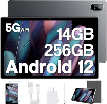 Blackview Tab 11 WiFi Android Tablet, 10.36 inch 2K Tablet with Pen, 14GB+256GB/TF 1TB, 16MP+16MP Daul Camera 8380mAh 5G WiFi Tablets, Daul Speakers, 8-Core/Face ID/BT5.0/GMS, Gray