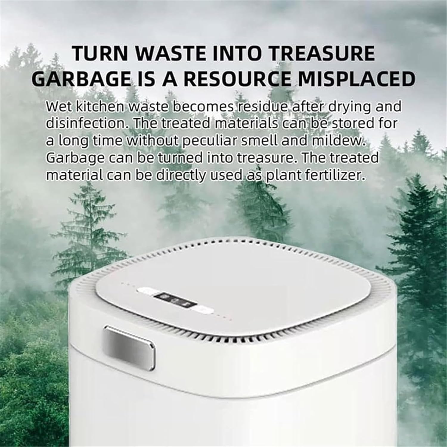 Kitchen Compost Bin, Electric Waste Composter, 2.5L Capacity Smart Food Cycler Composter, Odorless Compost Machine for Indoor