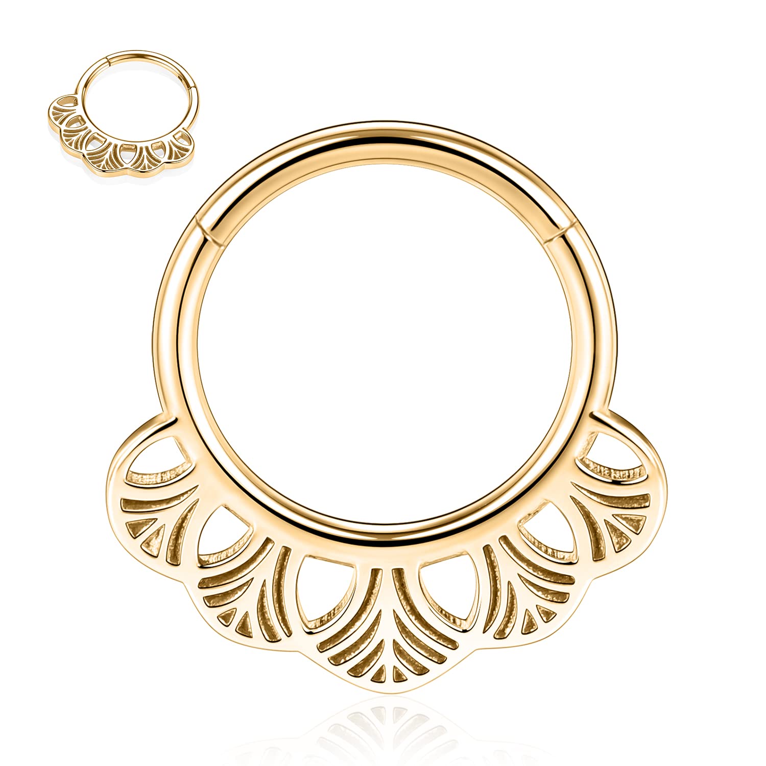 hengkaixuan Unique Animal Shape Septum Nose Ring Septum Jewellery 16G Daith Earrings Surgical Steel Nose Hoop Septum Clicker Conch Piercing Jewellery Rook Helix Tragus Cartilage Lobe Hoop Earring — view 8