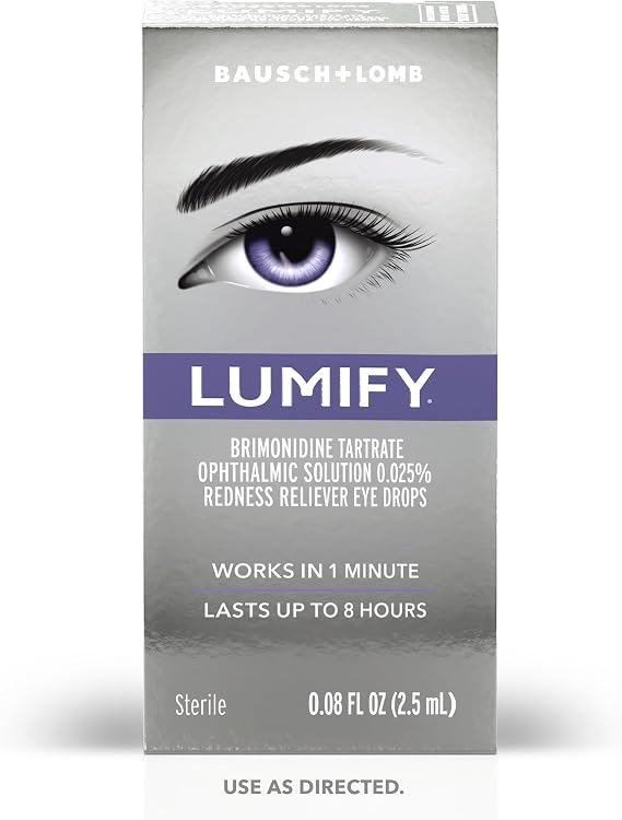 Lumify Redness Reliever Eye Drops, Works in 1 Minute, Lasts up to 8 Hours, Sterile, 0.08 fl oz (Pack of 2)