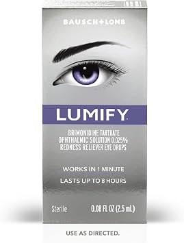 Lumify Redness Reliever Eye Drops, Works in 1 Minute, Lasts up to 8 Hours, Sterile, 0.08 fl oz (Pack of 2)