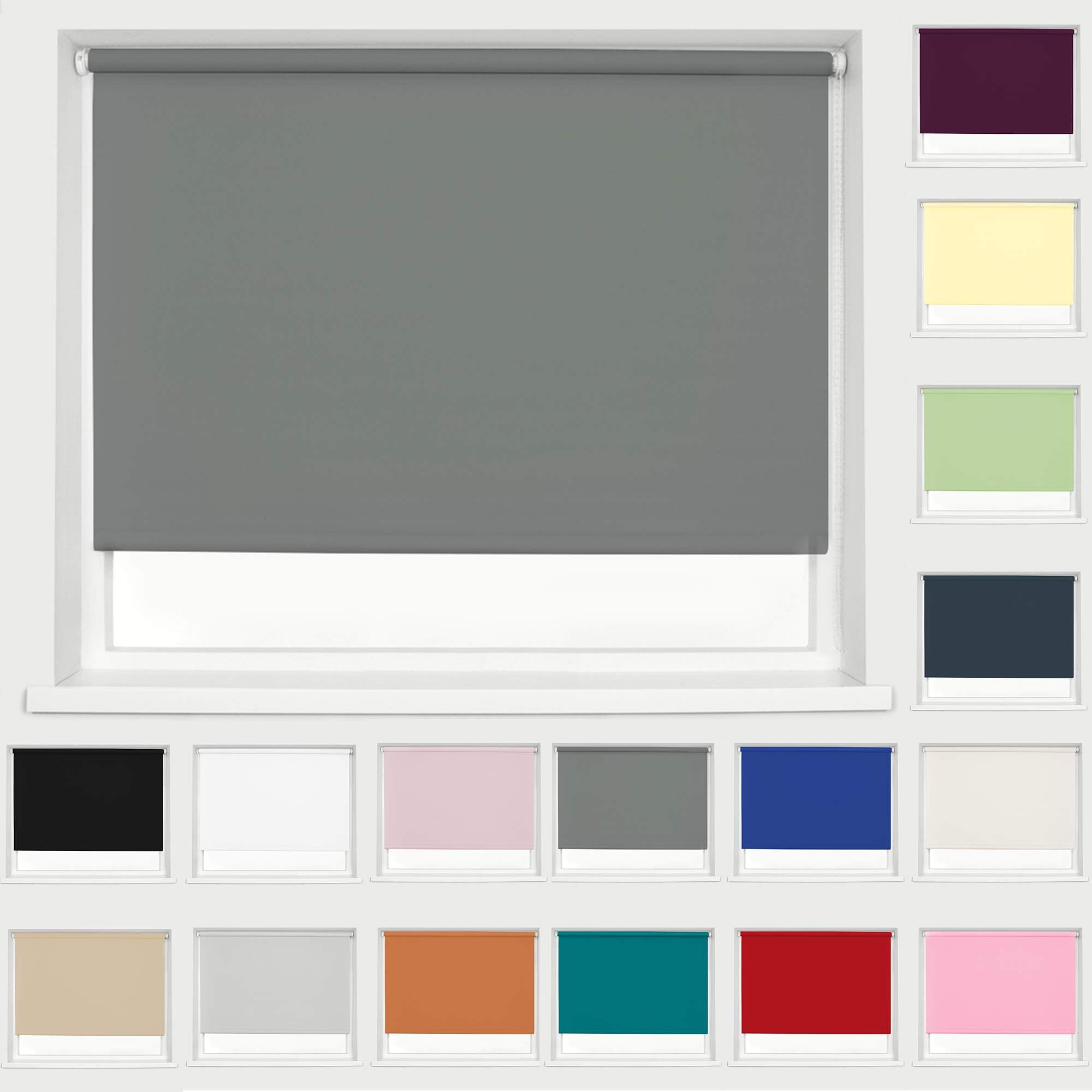 Thermal Blackout Fabric Roller Blind Charcoal Grey 210cm