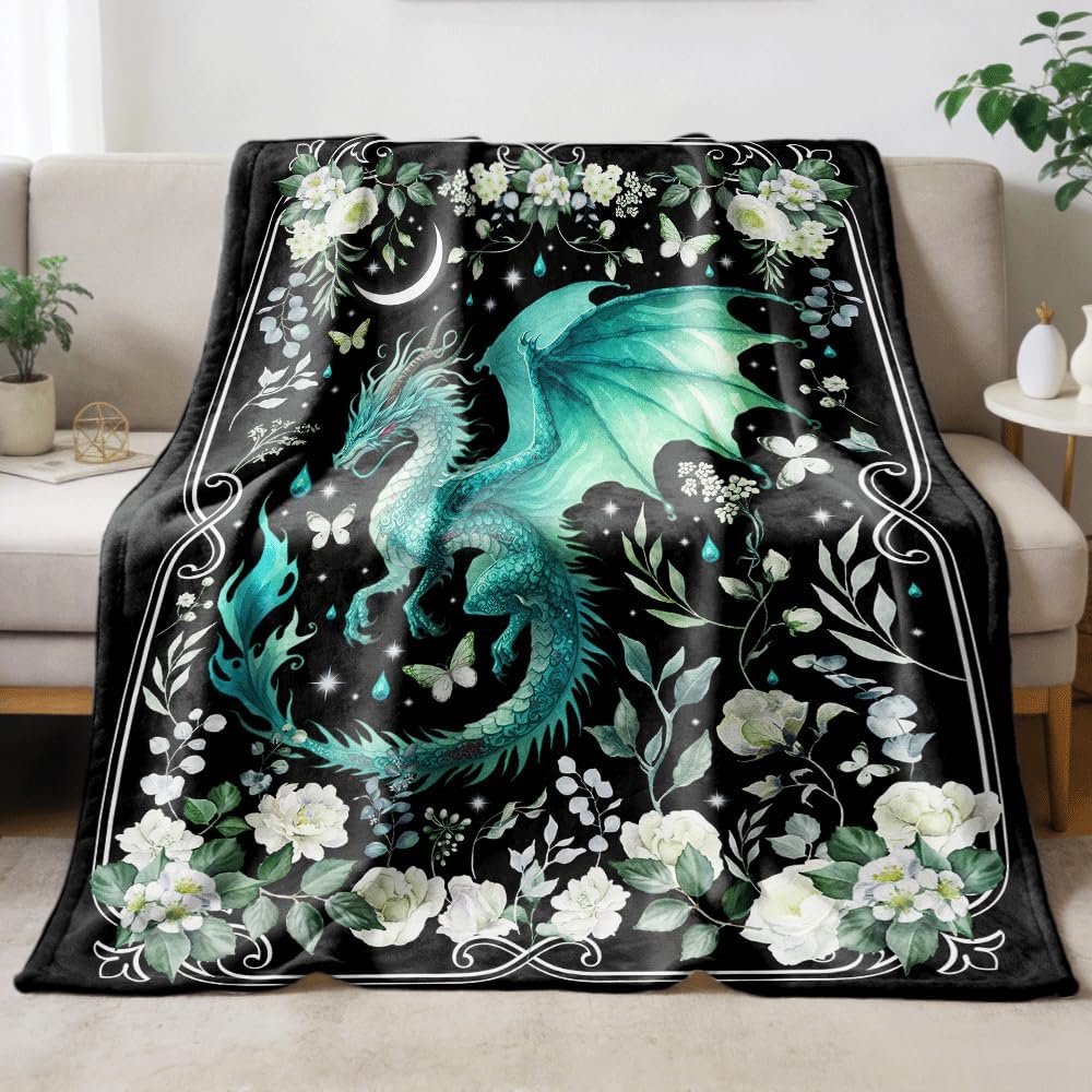 Dragon Throw Blanket, Dragon Gifts for Boys Girls Adults, Animal Throw, Plush Cozy Lightweight Flannel Quilts for Bedroom Sofa Couch Living Room Decoration, 40"x50" for Kids - Image 9