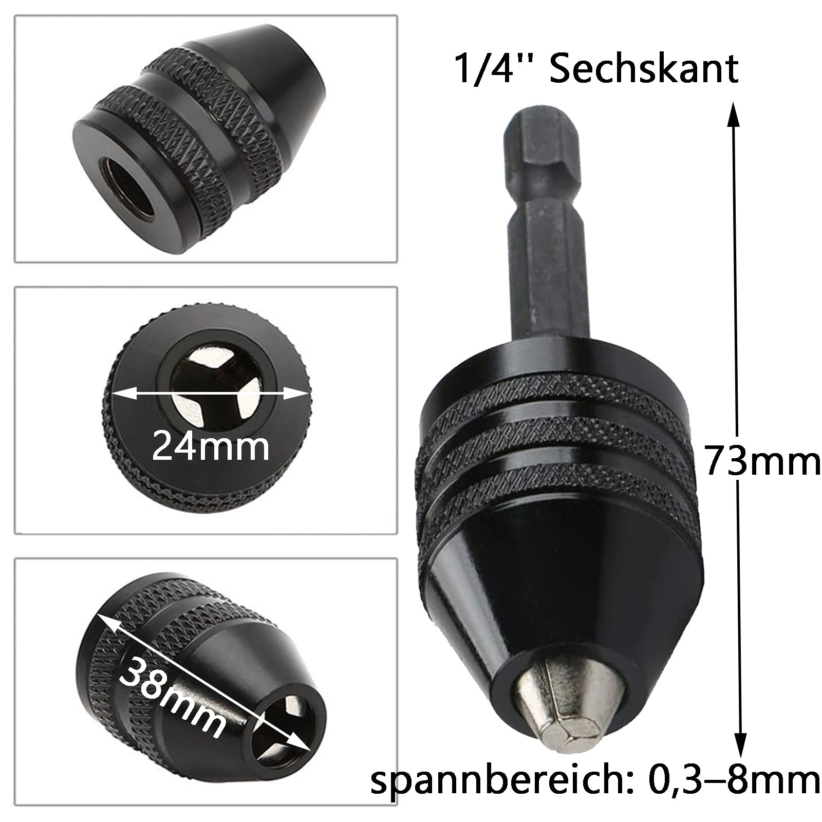 2 Schnellspannbohrfutter Set - 1/4" Sechskantschaft Adapter Für Akkuschrauber