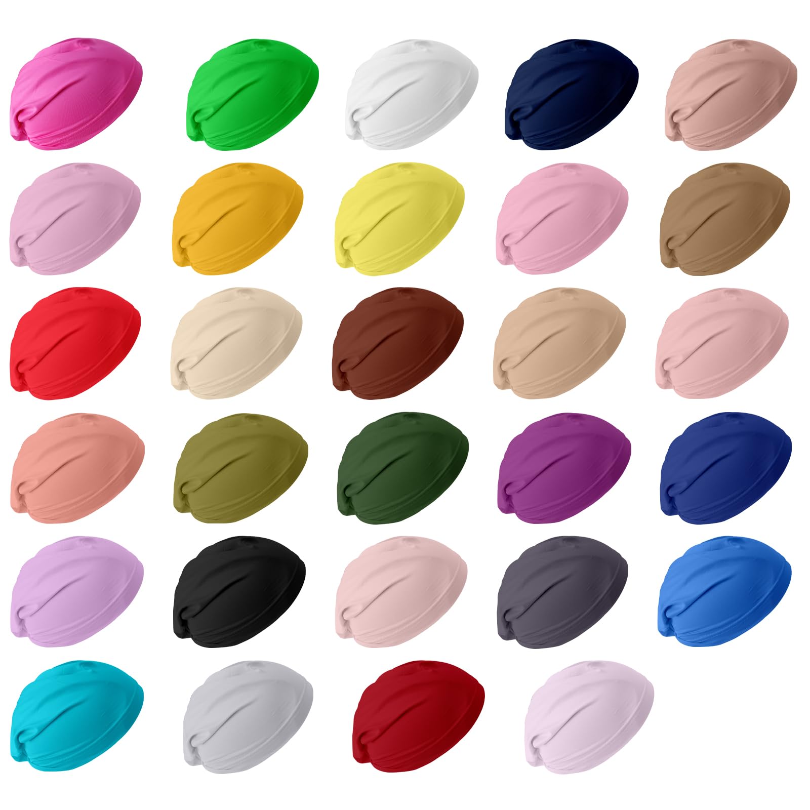 TANEMUDO 29 Pcs Under Scarf Hijab Cap Stretch Solid Color Women Dreadlock Cap,Unisex Hat,29 Colors