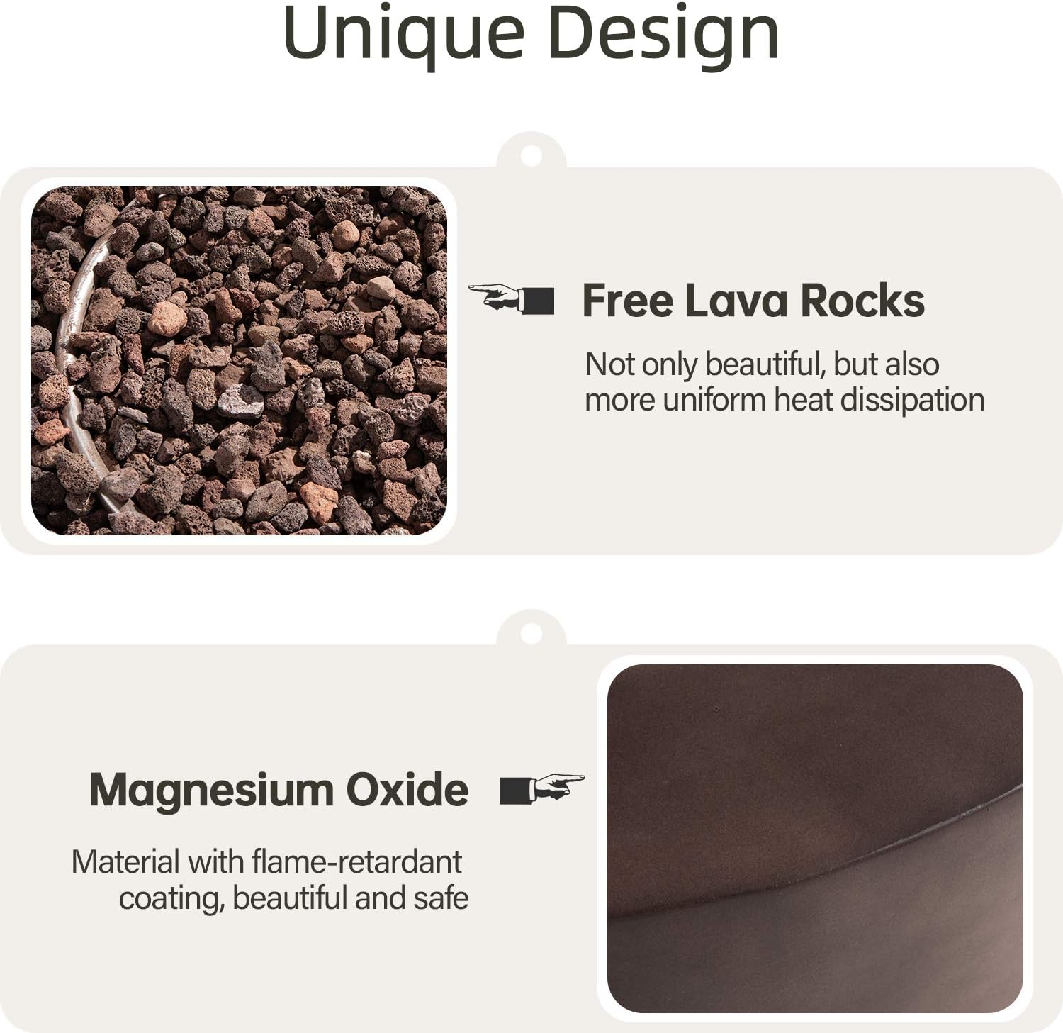 HOMPUS Outdoor Propane Fire Pit Table 42-inch 50,000 BTU Round Bronze Concrete Gas Fire Table w Tank Cover,Wind Guard,Lava Rocks,Rain Cover Smokeless FirePit for Outside Patio,Garden,Deck,Backyard