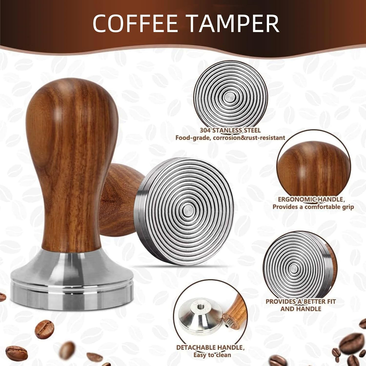 51mm Coffee Espresso Tamper Set - 25PCS Machine Accessories with Tamper, WDT Tool, Stirrer, Frothing Pitcher, Latte Art Pen, Coffee Stencils for Machine, Dosing Funnel, Sifter Sprinkler Powder