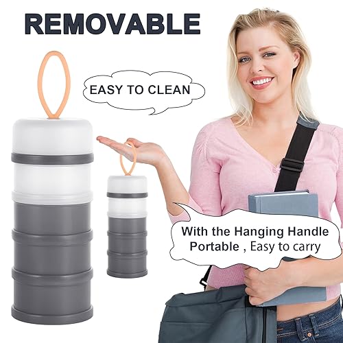 Miniatura 6 de Accmor Dispensador de fórmula de 2 piezas para llevar, contenedor de fórmula portátil apilable para llevar, sin BPA, para leche en polvo para bebés