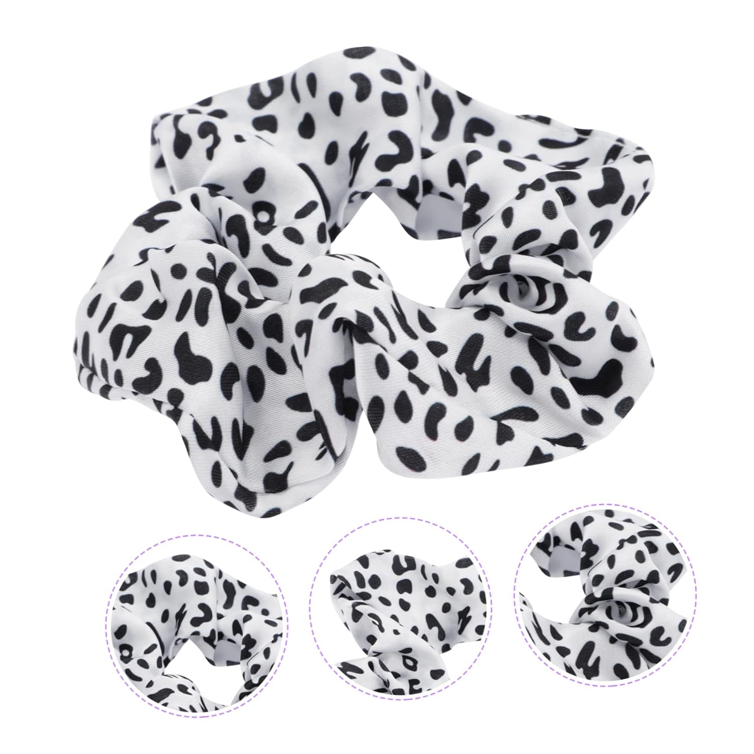 FRCOLOR 50pcs Cow Pattern Hair Scrunchies for Women Elastic Ponytail Holders for Daily Use Parties and Events Cute Hair Ties for Girls Smooth Finish