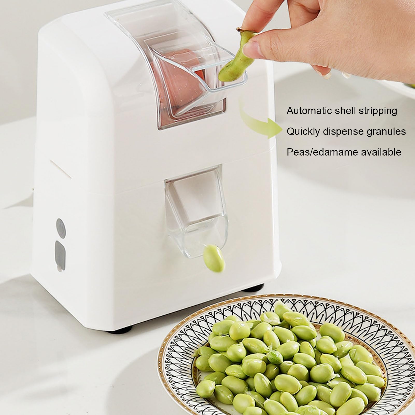Haofy Machine Automatique à éplucher les Pois et les Graines de Soja, Fonctionne sur Batterie, Décortiqueuse de Haricots électrique avec Batterie de 1800 MAh, Conception Compacte
