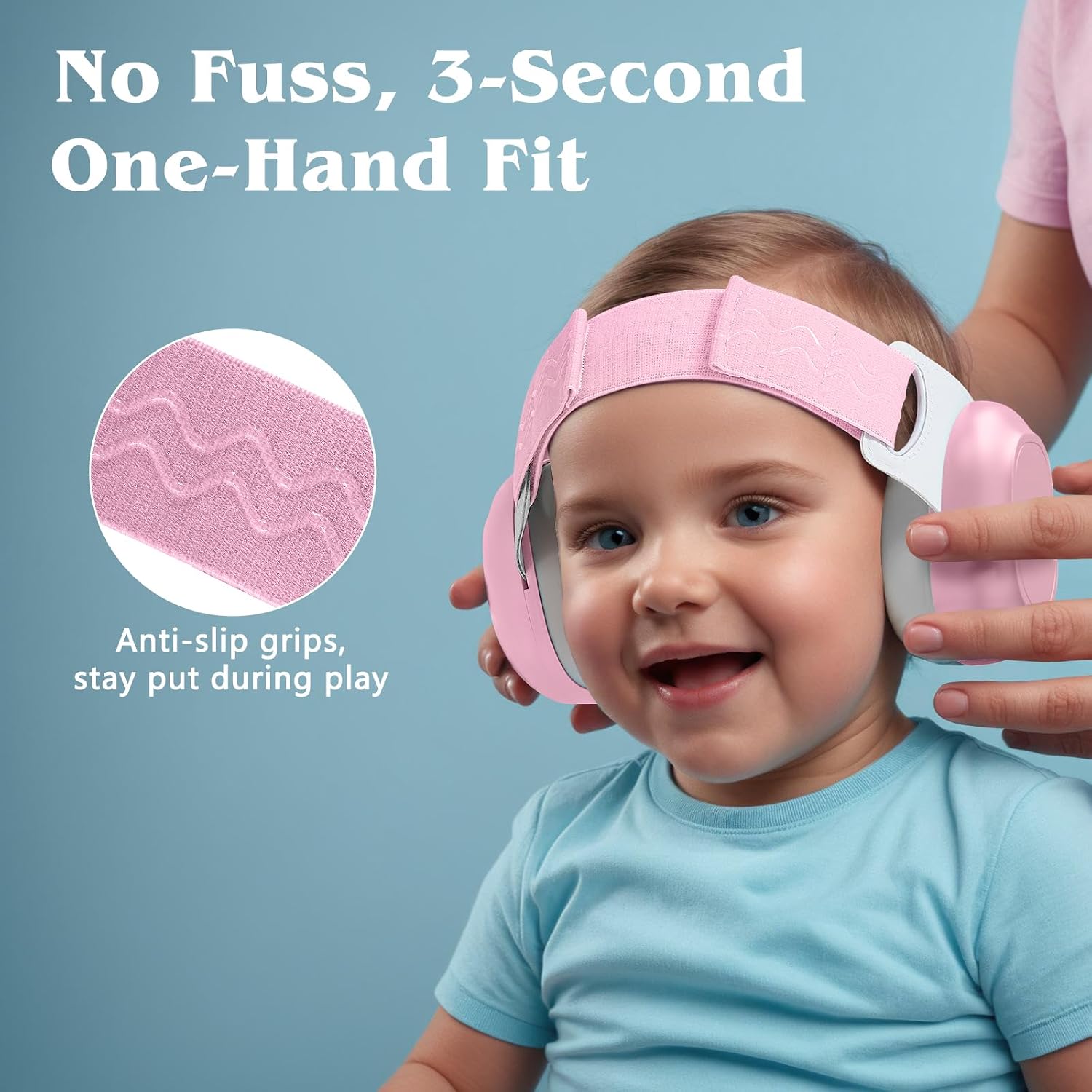 Bella's Friends Baby Ear Muffs for Noise Protection - Comfy & Adjustable 24dB Noise Cancelling Headphones for Babies(3–48 Months) - Soft Fontanel-Safe Design Improves Sleep & Travel Comfort, Pink