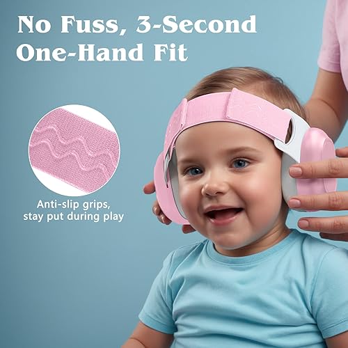 Miniatura 4 de Bella's Friends Protección de oídos para bebés y niños pequeños (3 a 48 meses), auriculares con cancelación de ruido de 24 dB, cómodas orejeras para