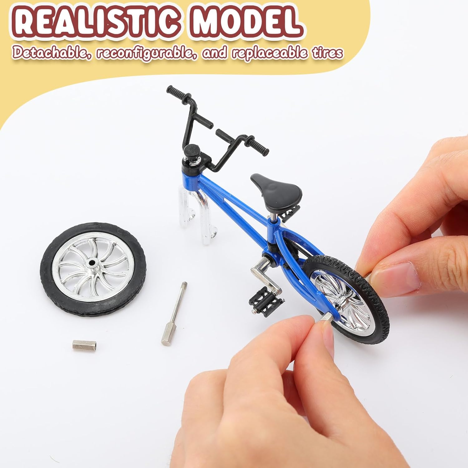 Poen 48 Pcs Kids Mini Finger Bikes Party Favors Miniature Fidget Bicycle Toy Metal Finger Bikes for Students Class Prizes Birthday Gift Goodie Bag Stuffers Carnival Prizes Christmas Stocking Fillers