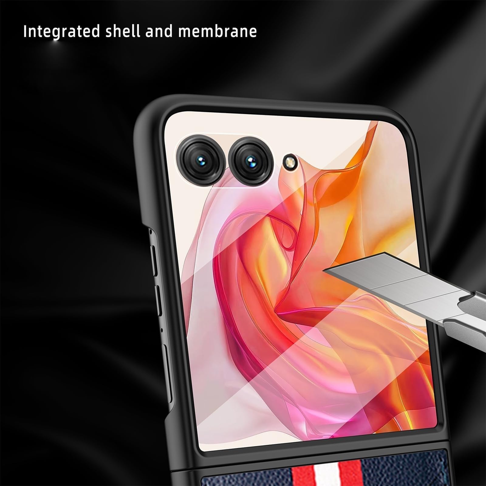 Pokrowiec na Motorola Razr 60 Ultra/60, szkło hartowane ochraniacz ekranu powłoka przegródki na karty portfel etui na telefon smukłe skórzane etui (niebieski, 60)
