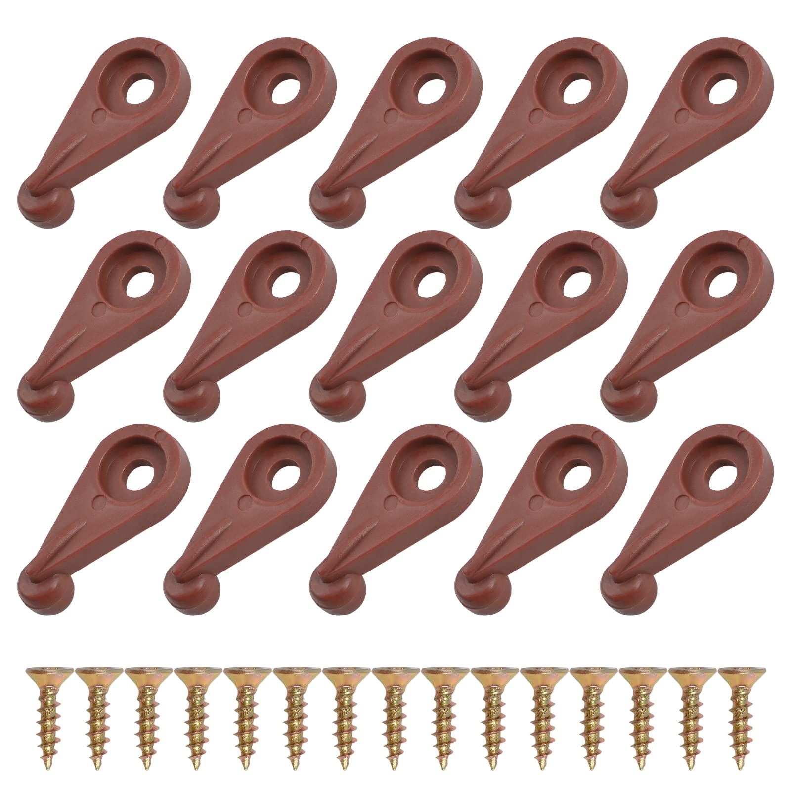Morobor Reddish Brown-50Pcs 50 Pcs Glass Retainer Clips Kit, 4 Mm Glass Clip Glass Cabinet Clips With Screws For Fixing Glass Cabinet Doors (Reddish Brown)